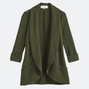 French Mauve Women's size M Olive Green Open Blazer Jacket